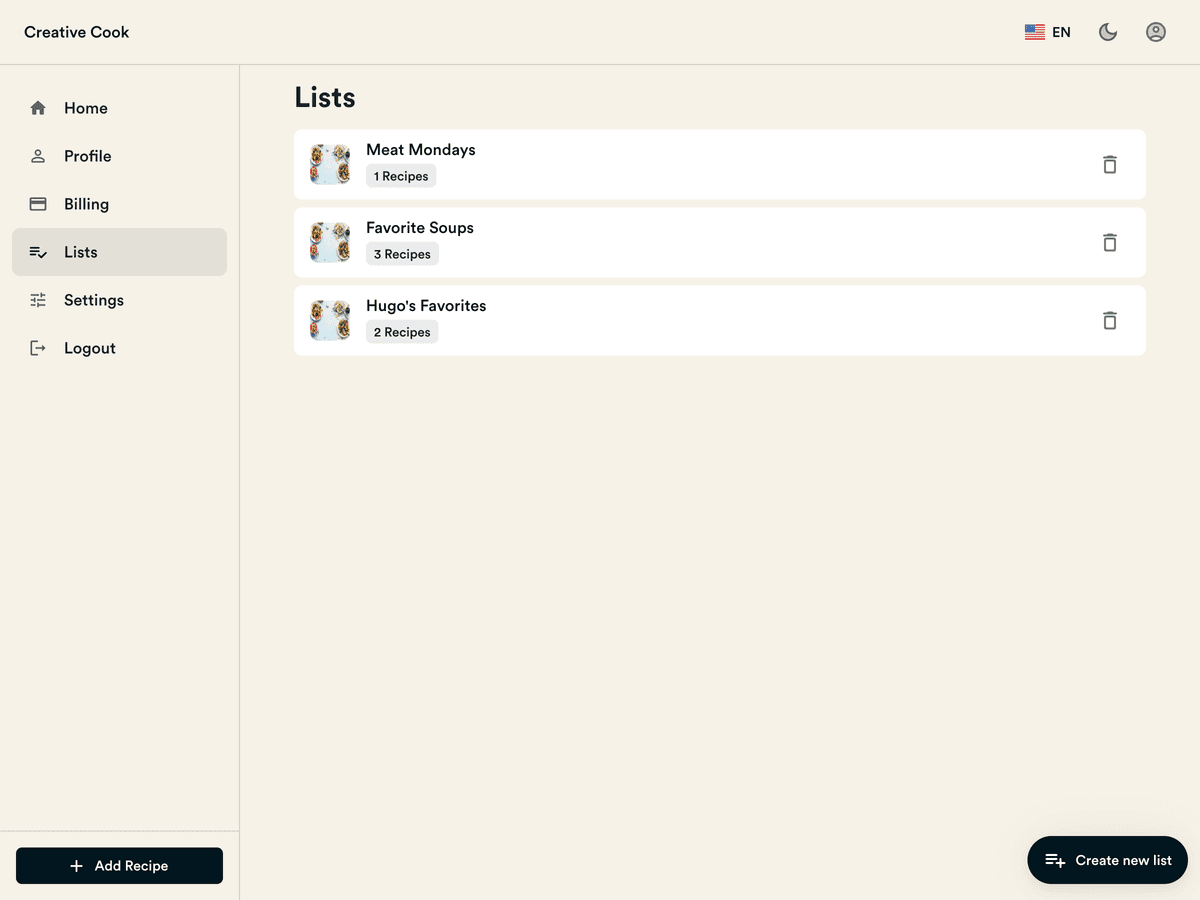 Add Versions to recipe